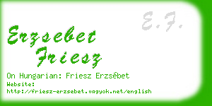 erzsebet friesz business card